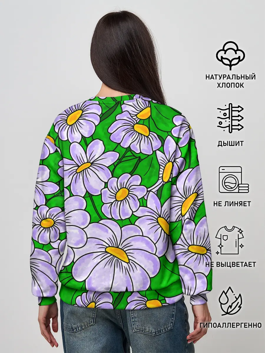 Женский свитшот / Цветы Лавандовые ромашки