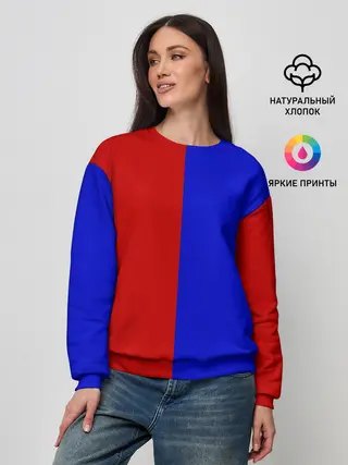 Женский свитшот / Красно-синий