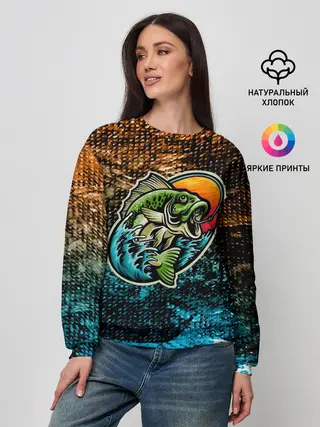 Женский свитшот / Рыба на крючке