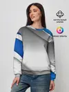 Женский свитшот / 3D СЕРЕБРО BLUE LINES