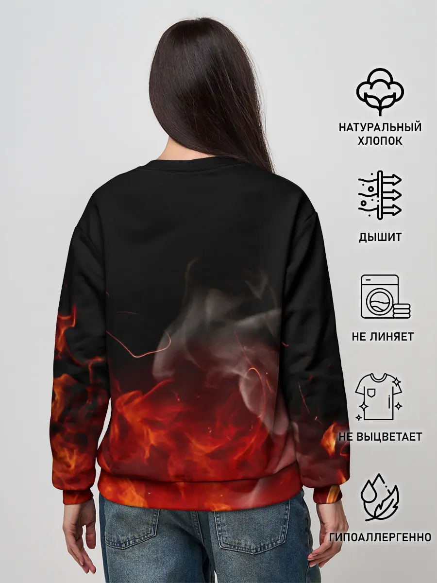 Женский свитшот / Юно в огне | Чёрный клевер