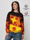 Женский свитшот / FC BARCELONA / FIRE / ОГОНЬ