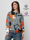 Женский свитшот / Разноцветные коты
