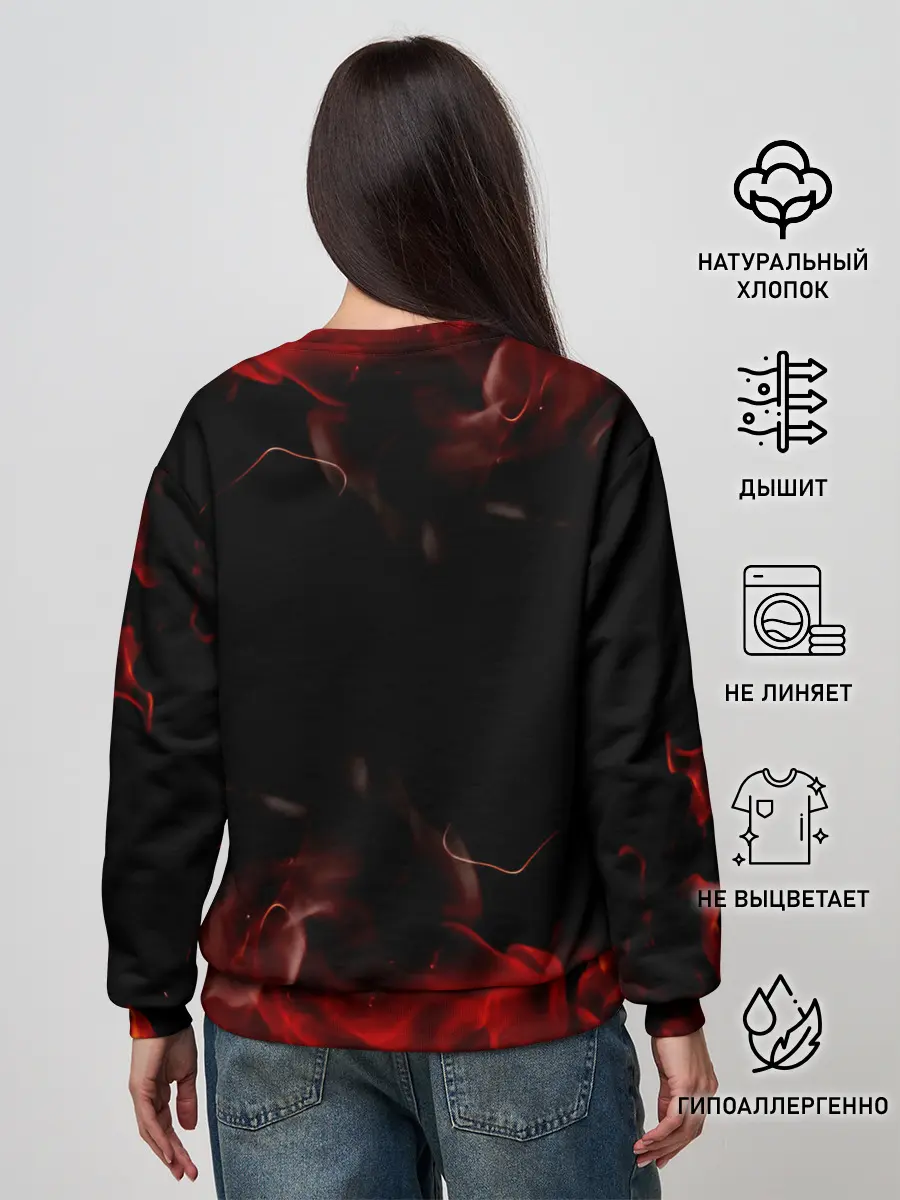 Женский свитшот / Аста в огне Чёрный клевер