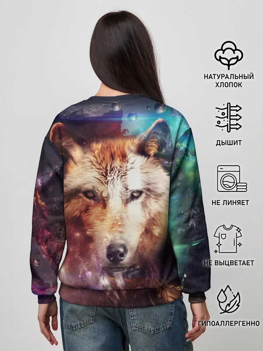 Женский свитшот / Красивый волк