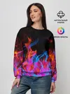 Женский свитшот / ТРИ ОГНЯ / FIRE / СИНИЙ ОГОНЬ