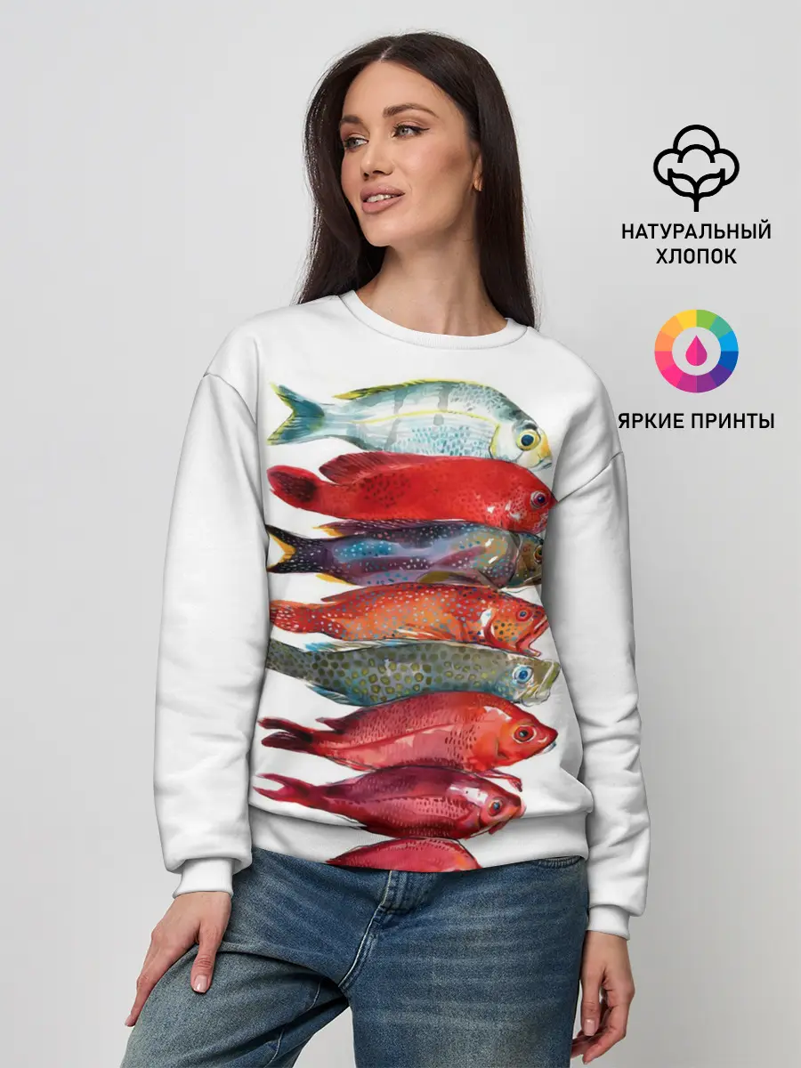 Женский свитшот / рыбки