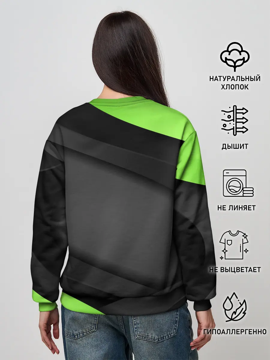 Женский свитшот / Green / Black