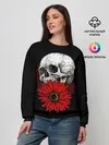 Женский свитшот / Череп и Красный Цветок | Skull