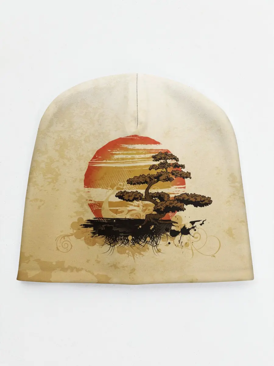 Детская шапка / Дерево на закате