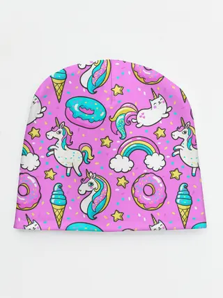 Детская шапка / Котики и Единороги