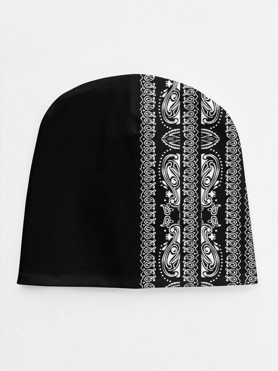 Детская шапка / Узор на чёрном