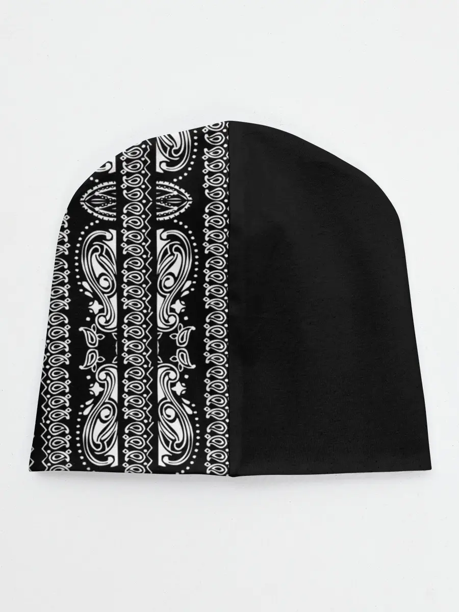 Детская шапка / Узор на чёрном