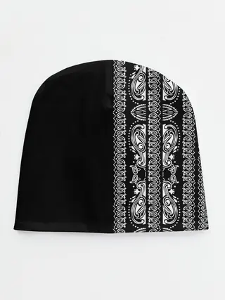 Детская шапка / Узор на чёрном