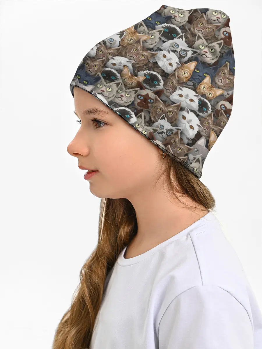 Детская шапка / Коты разных пород