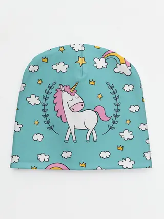 Детская шапка / Единорог радуга