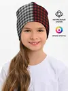 Детская шапка / Красно белая рубашка в клетку