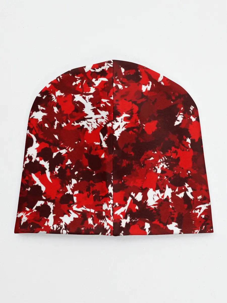 Детская шапка / Краснобелый камуфляж с кабаном