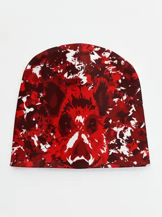 Детская шапка / Краснобелый камуфляж с кабаном