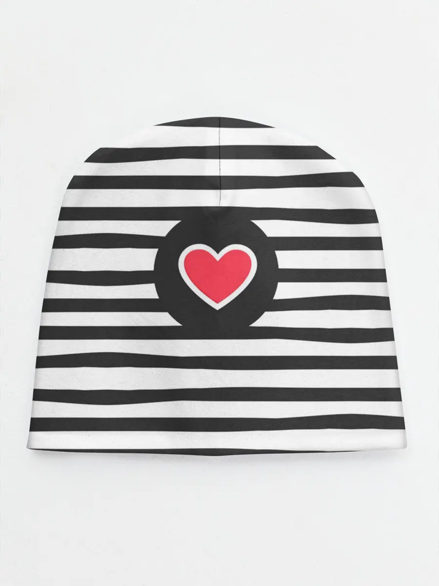 Детская шапка / Сердце в полоску
