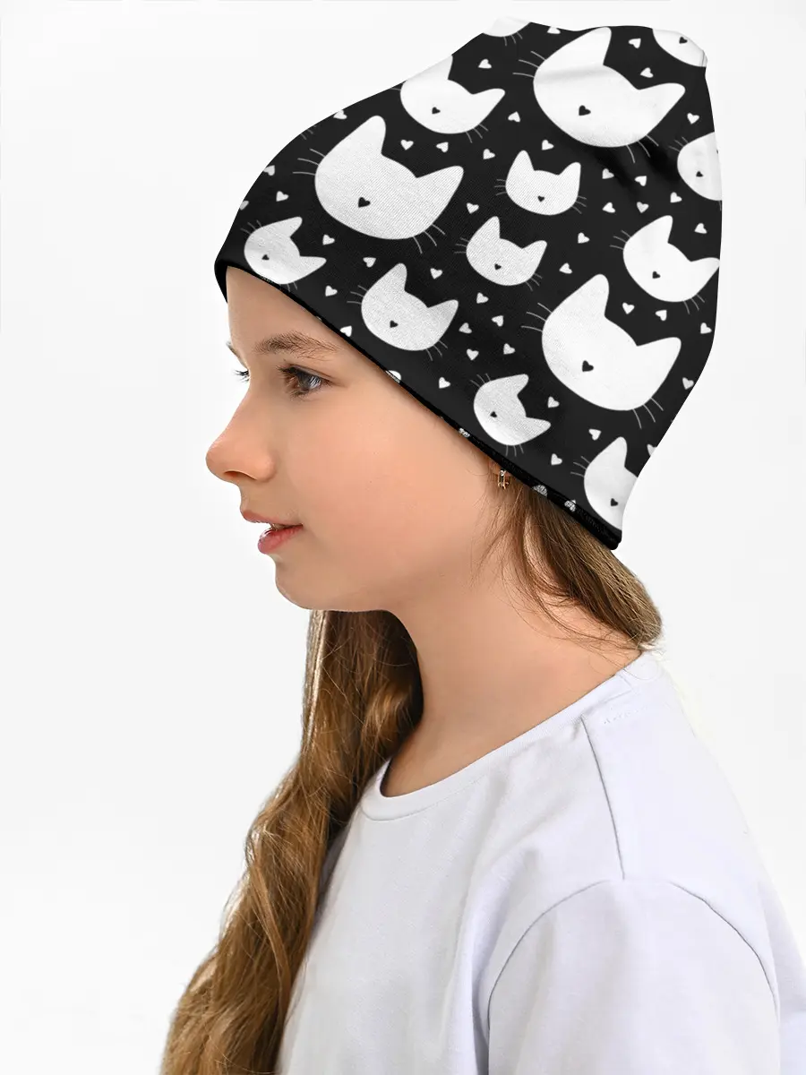 Детская шапка / Love Cats Pattern
