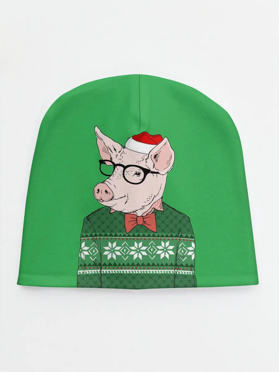Детская шапка / New Year Hipster Pig