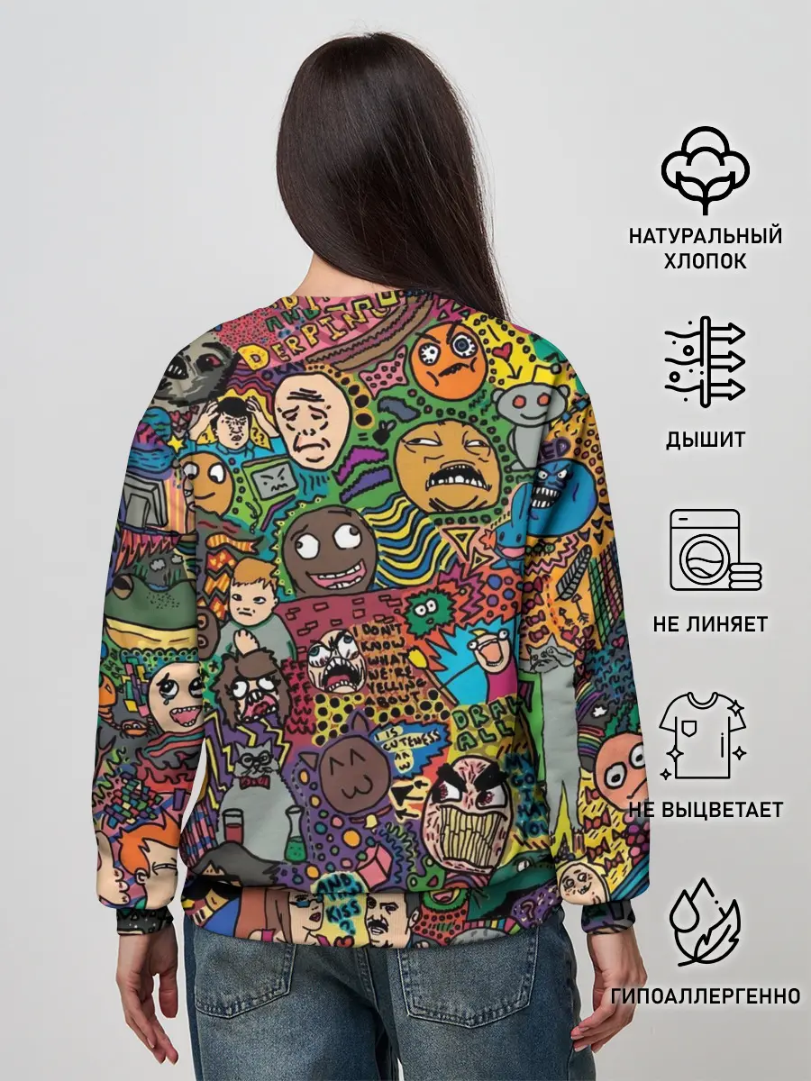 Женский свитшот / Цветные мемы из ВК