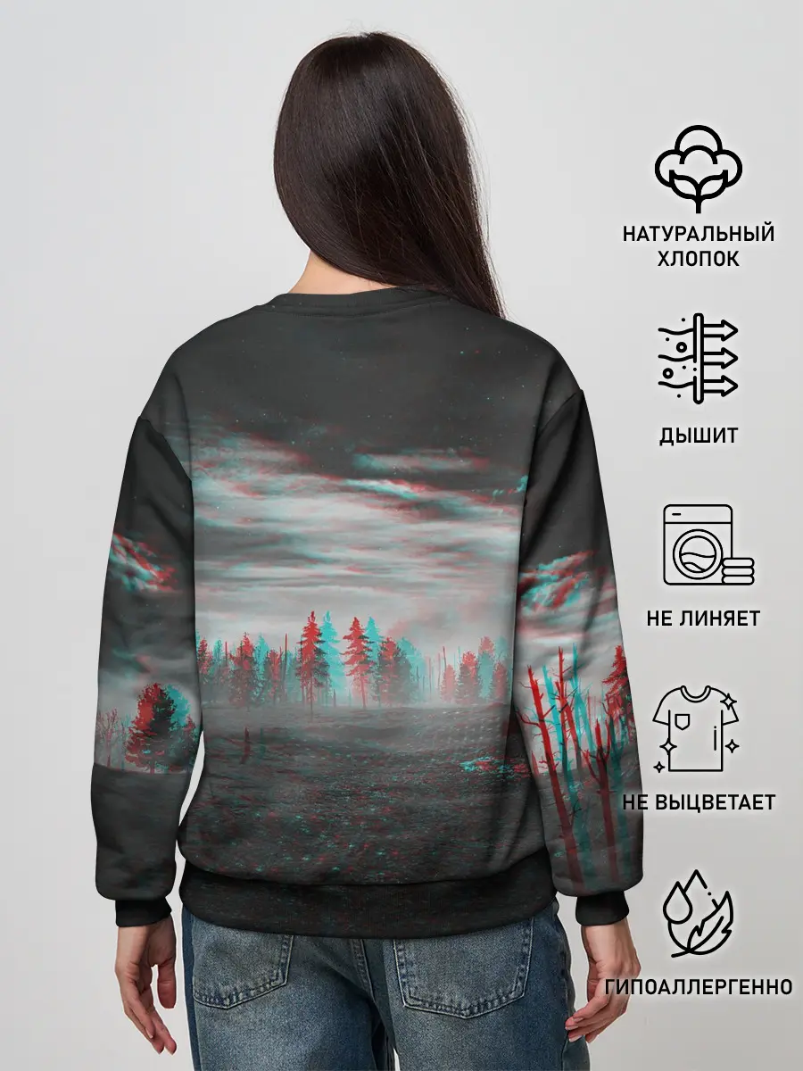 Женский свитшот / Siren Head Horror Glitch