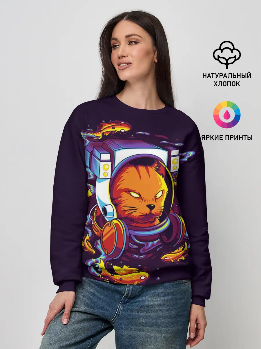 Женский свитшот / Техно Кот