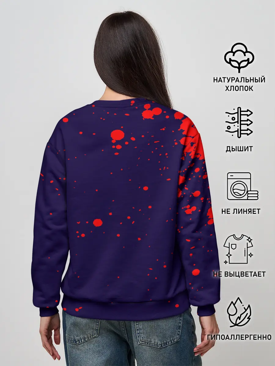 Женский свитшот / Дзётаро красные брызги