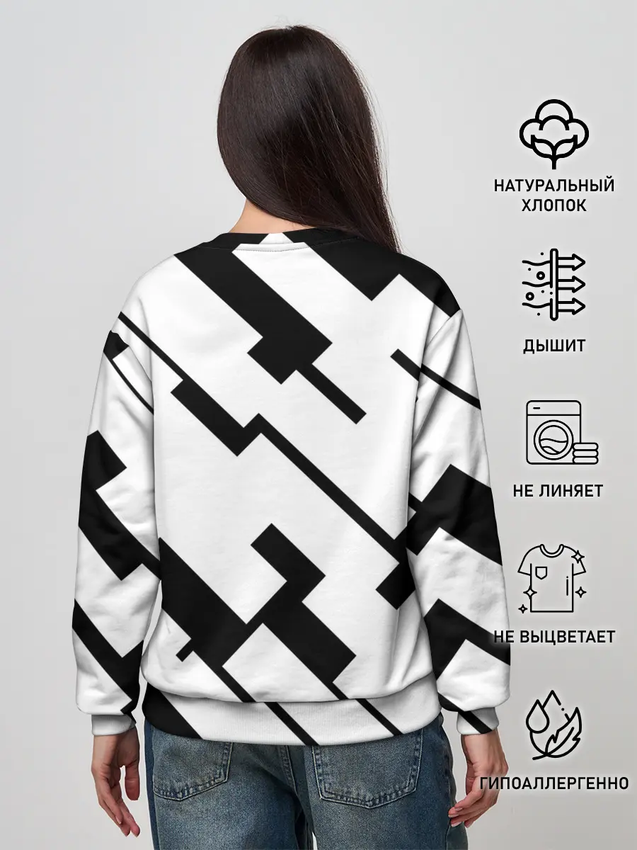 Женский свитшот / ГЕОМЕТРИЯ,АБСТРАКЦИЯ,ПОЛОСЫ
