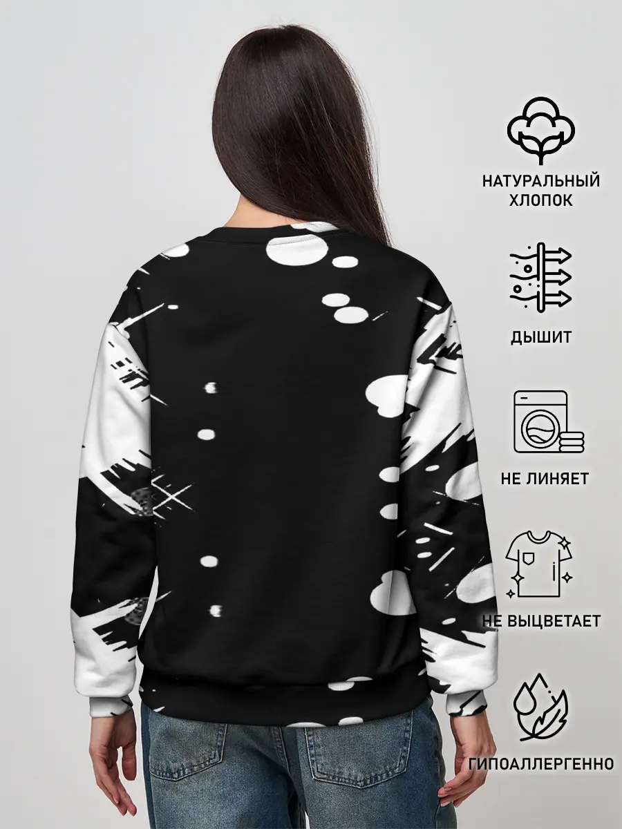 Женский свитшот / Хвост Феи геометрия в чб