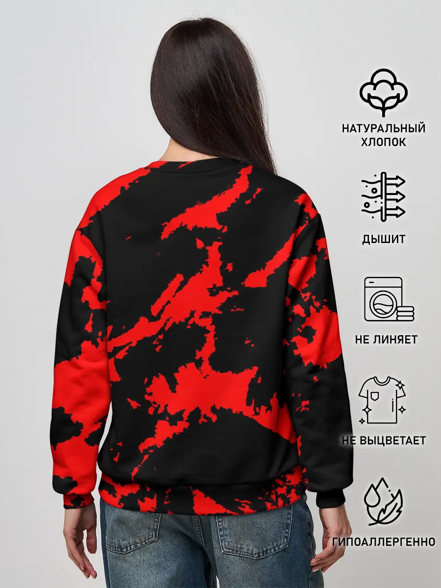 Женский свитшот / Красный на черном