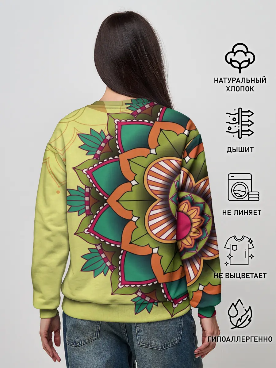 Женский свитшот / мандала узор тату