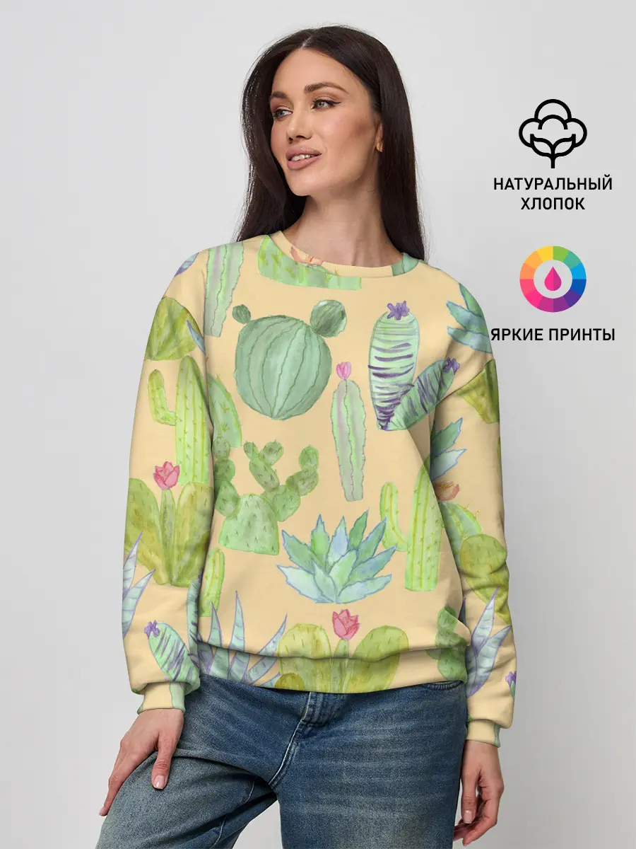 Женский свитшот / Кактусы в пустыне