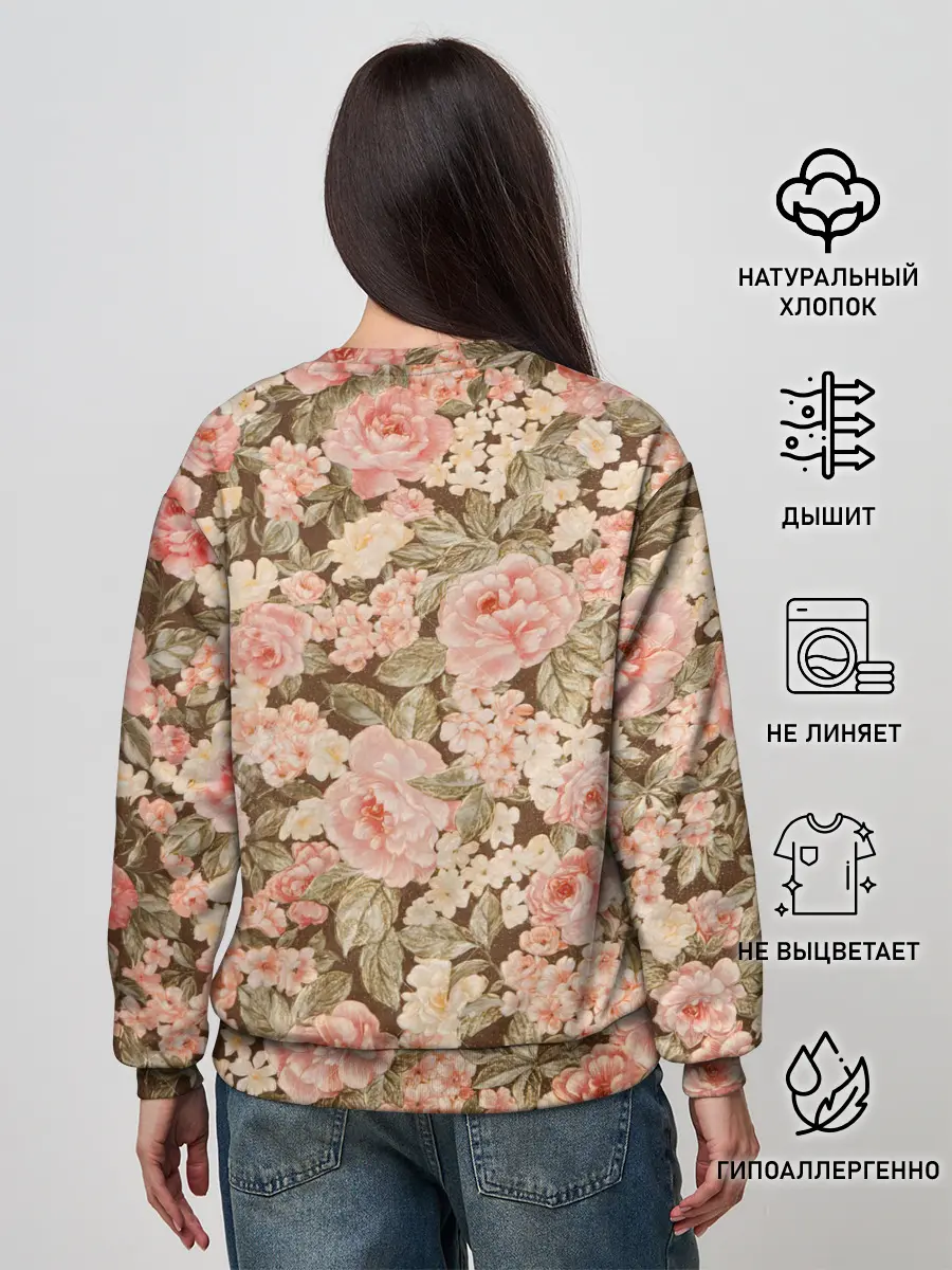 Женский свитшот / Розовая поляна