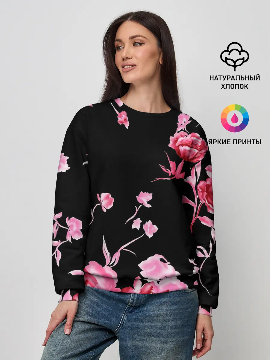 Женский свитшот / Яркие розы