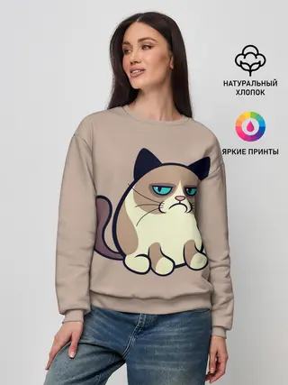 Женский свитшот / Великий Grumpy Cat