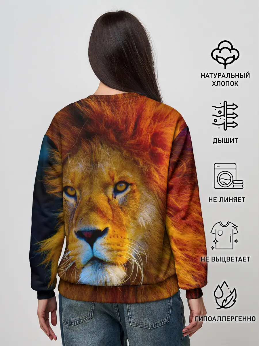 Женский свитшот / Лев 3D