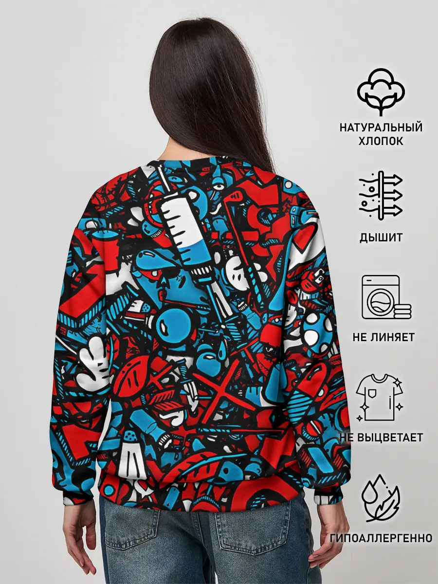 Женский свитшот / Красно синие безумие