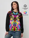 Женский свитшот / Neon wolf