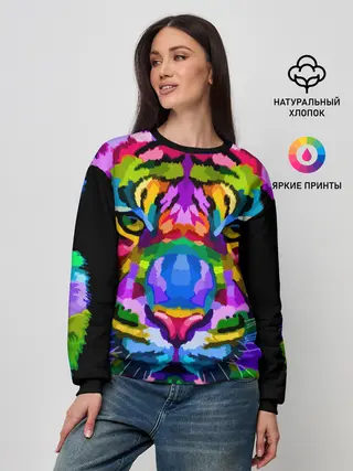 Женский свитшот / Neon tiger
