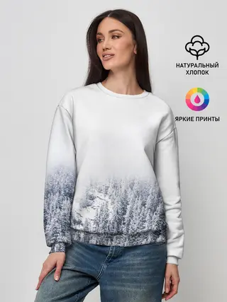 Женский свитшот / зимний лес
