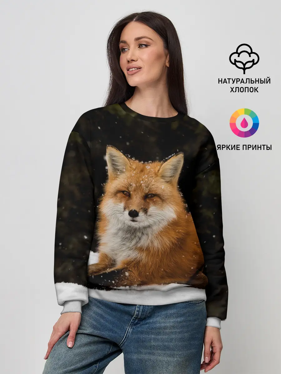Женский свитшот / Лиса и снег