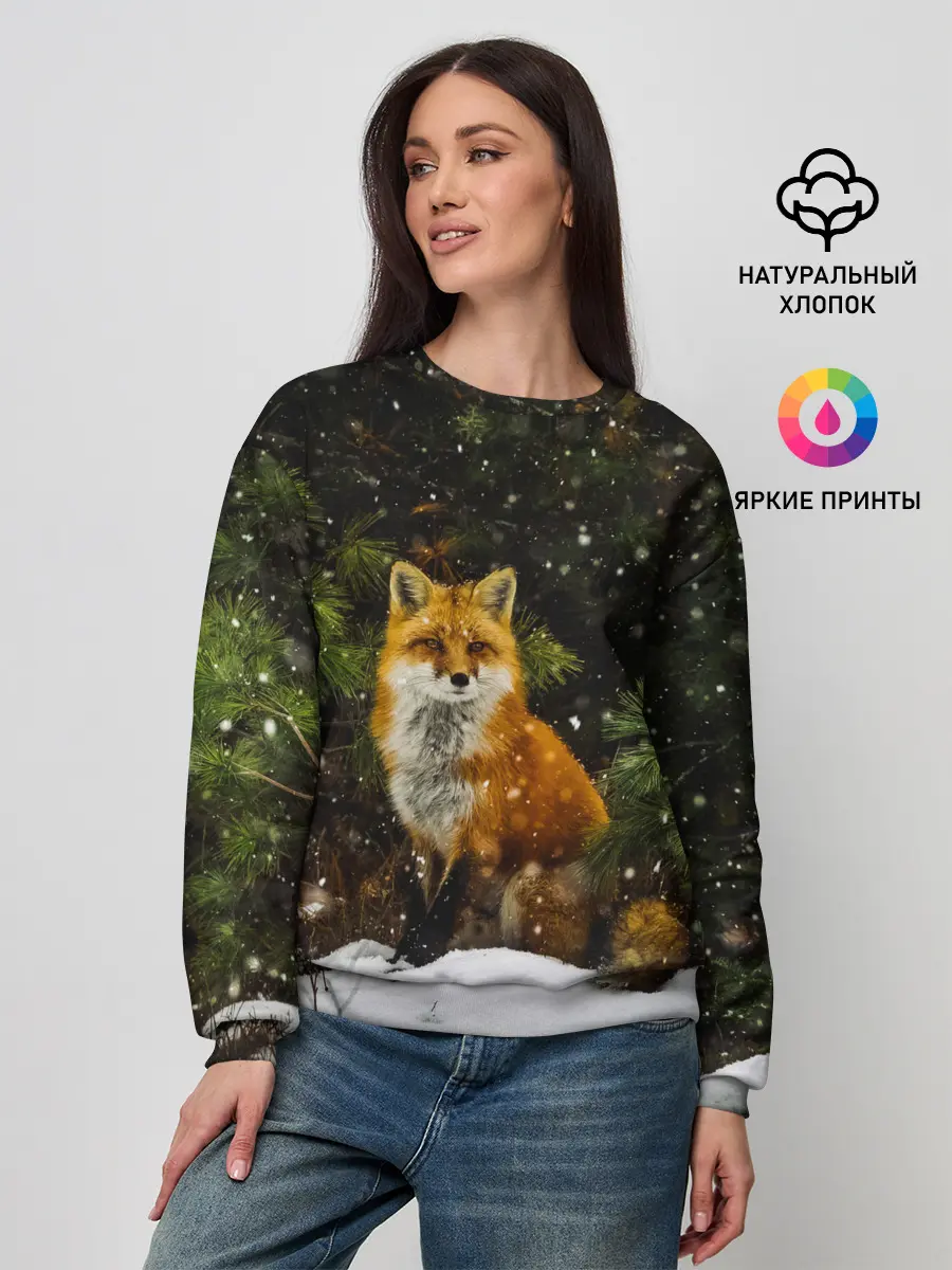 Женский свитшот / Лиса и снег