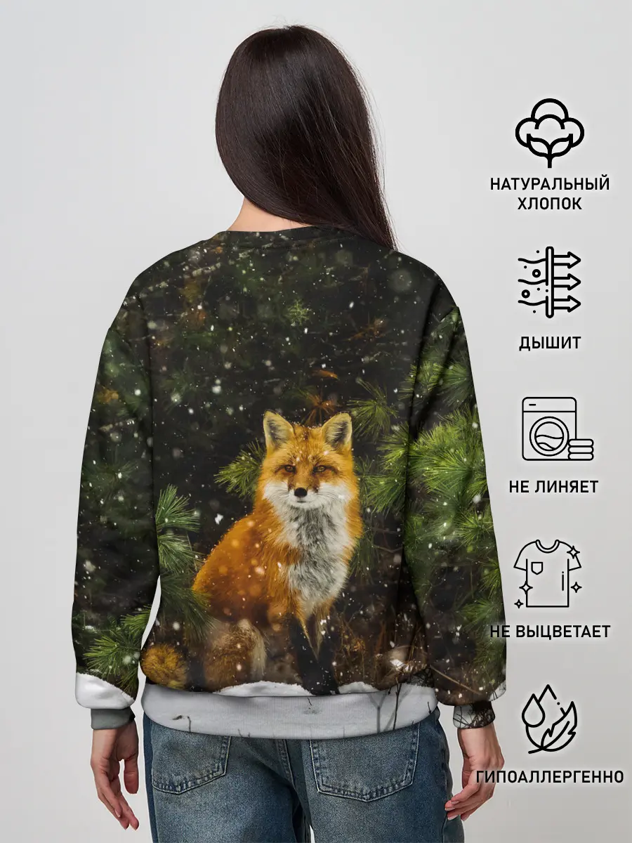 Женский свитшот / Лиса и снег