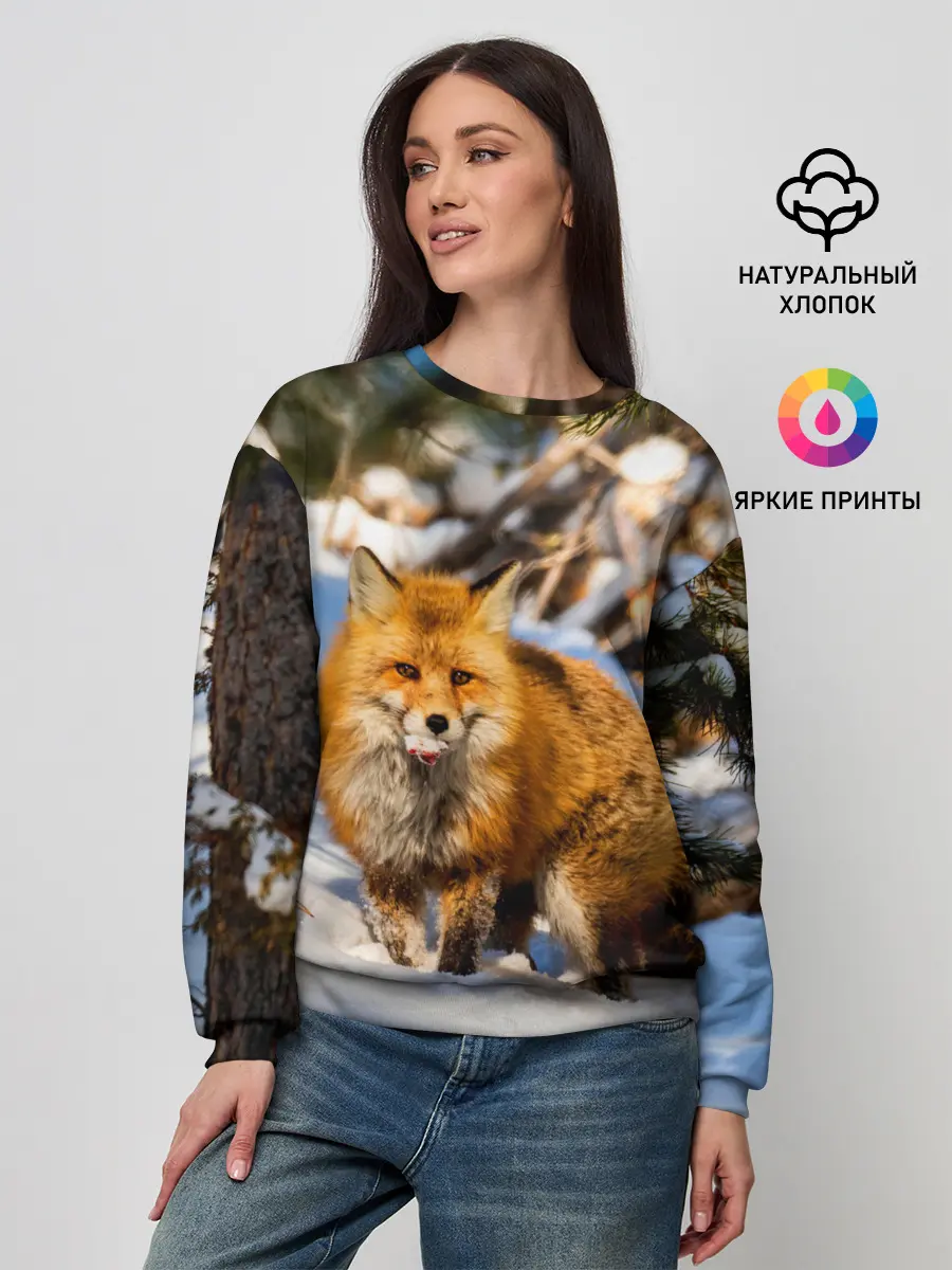 Женский свитшот / Лиса в лесу