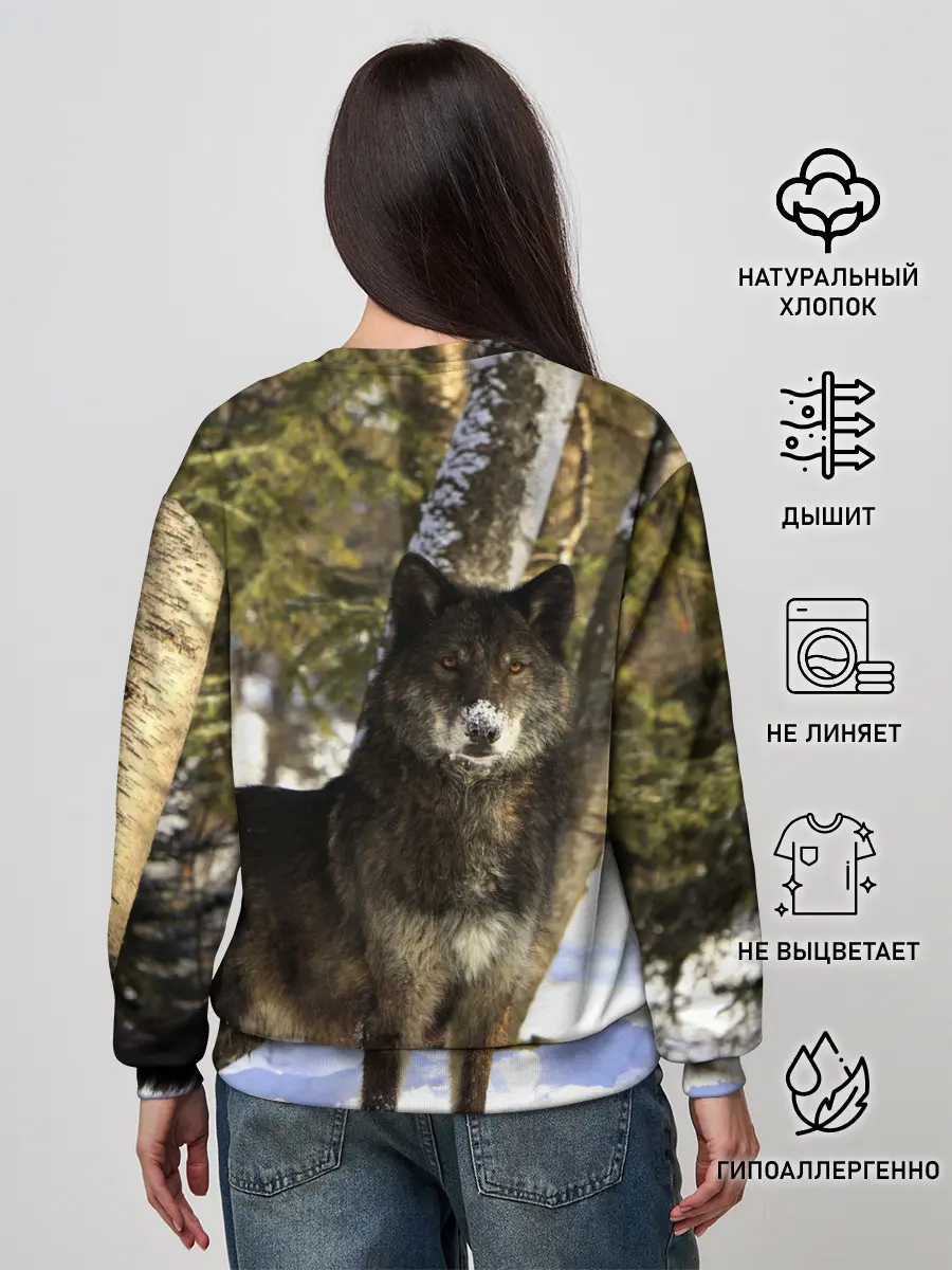 Женский свитшот / Волк и снег