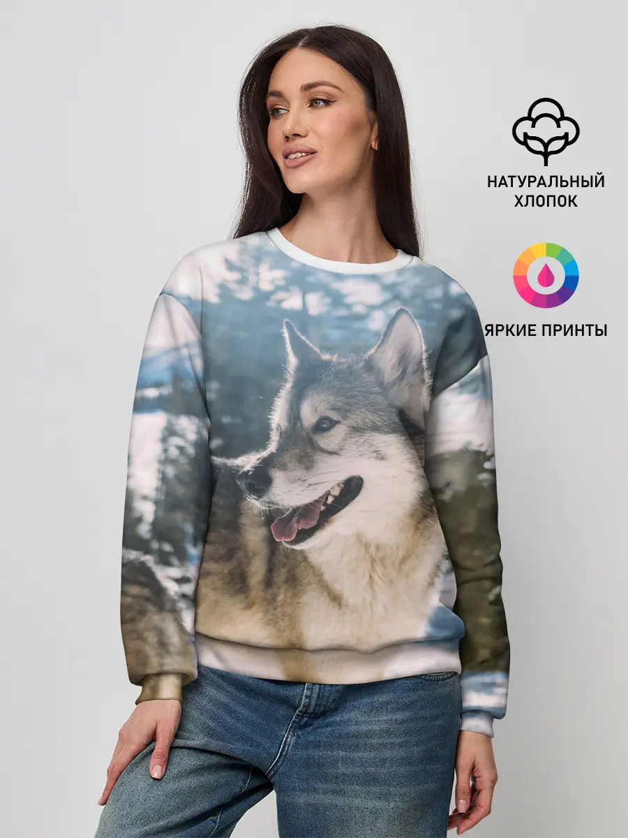 Женский свитшот / Волк и снег