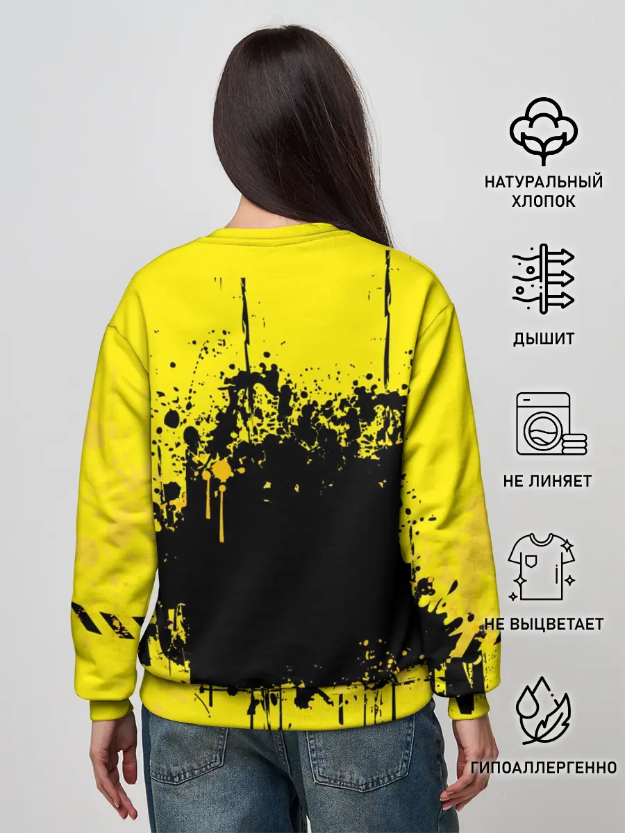 Женский свитшот / веселое яйцо на черном фоне